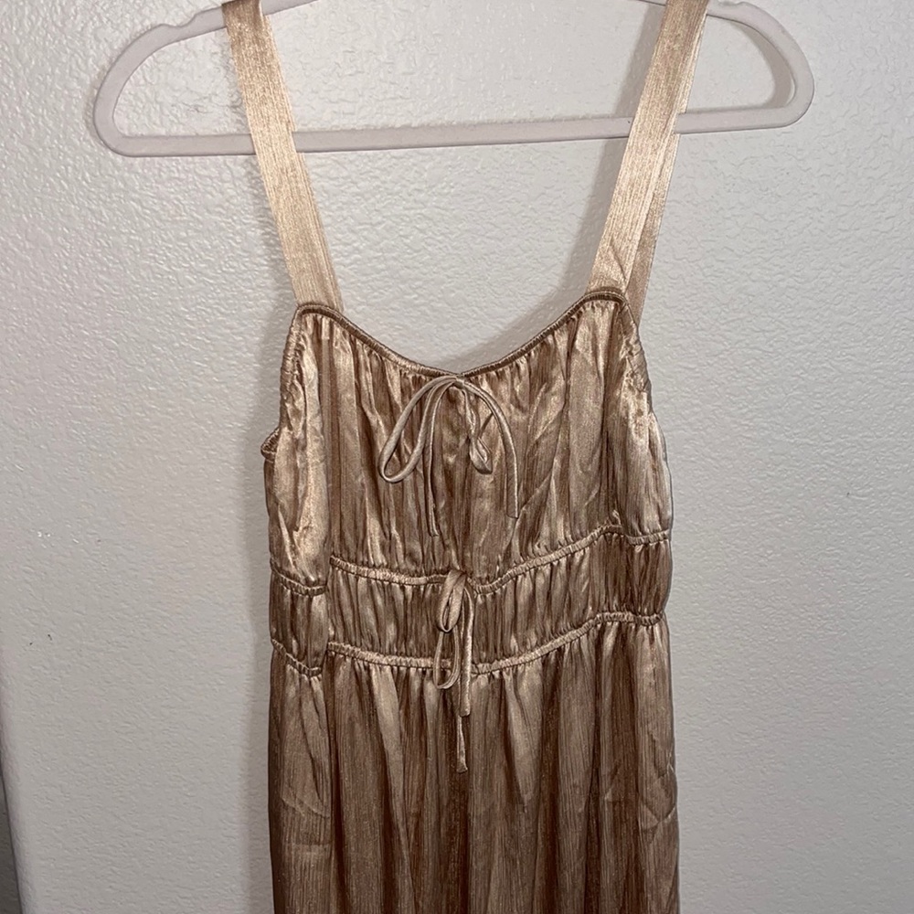NWOT ‘Lush’ Rose Gold Shimmer Midi Dress - Large